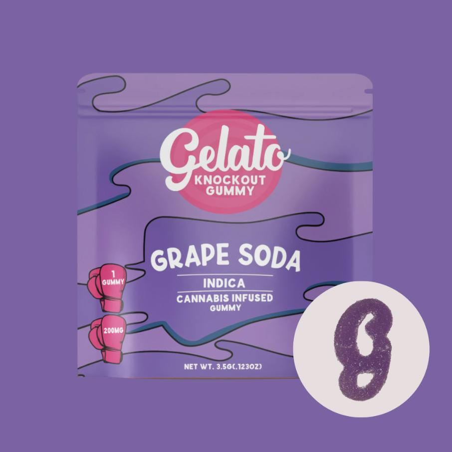 Gelato 200mg Knockout Gummy - Grape Soda