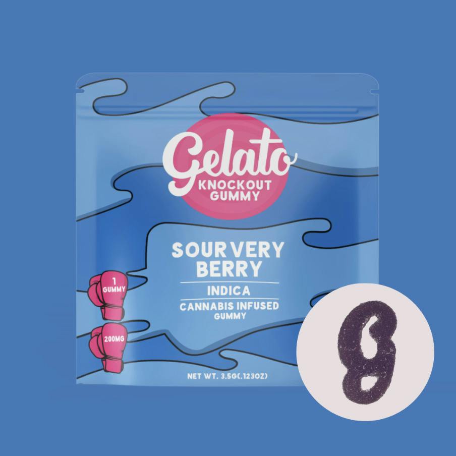 Gelato 200mg Knockout Gummy - Sour Very Berry
