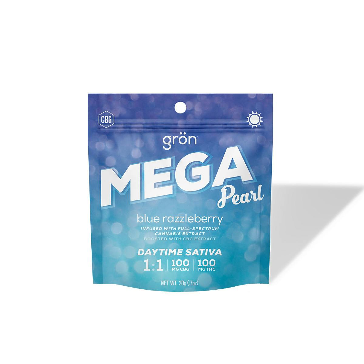 Gron | Mega Pearl | Razzleberry 1:1 100mg at Flora Farms Ozark Dispensary