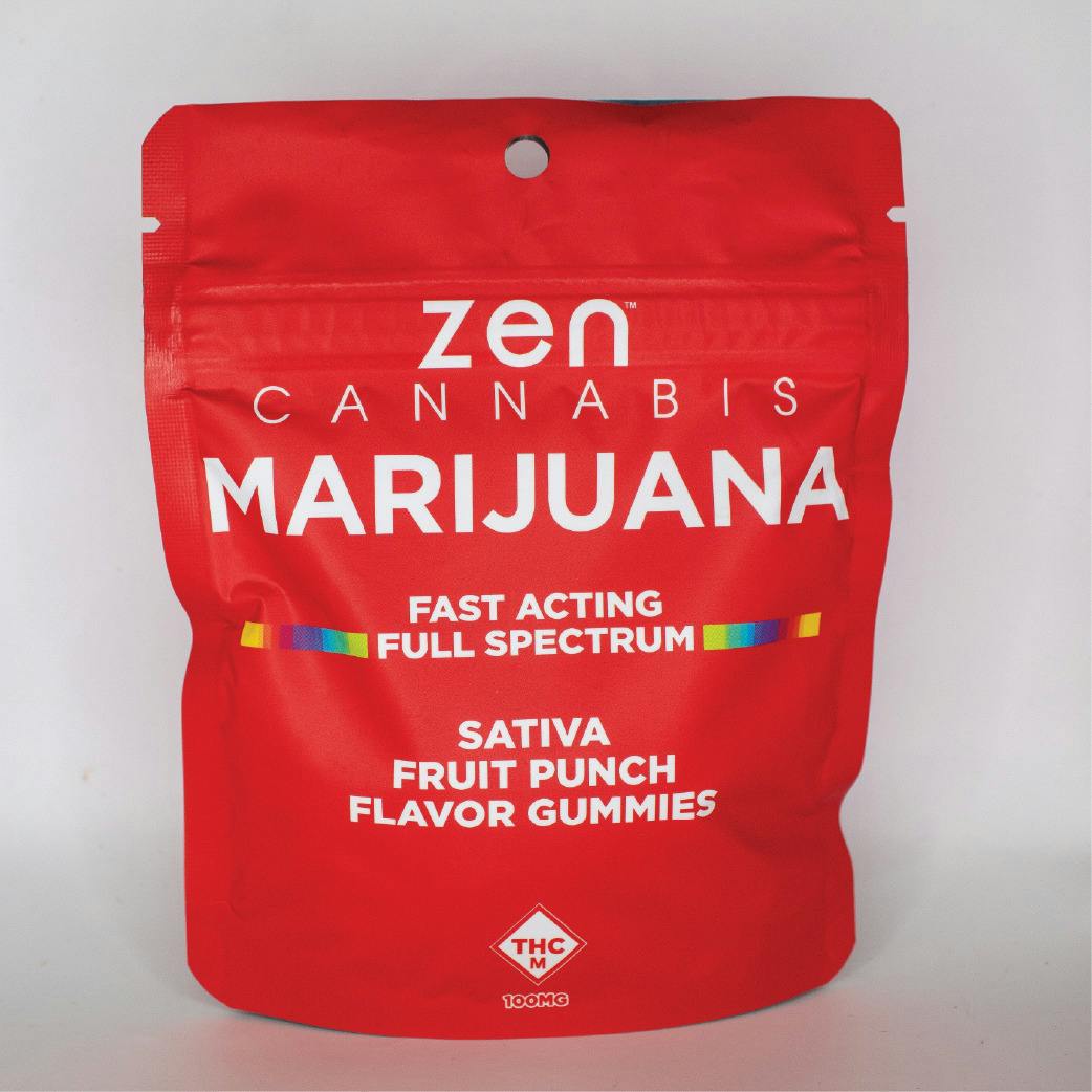 Zen | Gummies | Sativa Fruit Punch Minis 100mg at Flora Farms Sikeston Dispensary