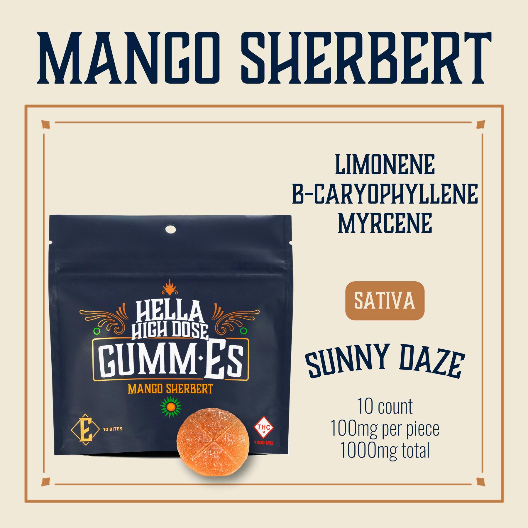 Elevate | Gummies | Mango Sherbert 10pk 1000mg