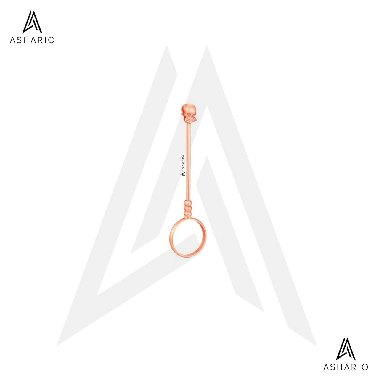 ASHARIO Pre-Roll Ring Holder - Skull Shine - Rose Gold