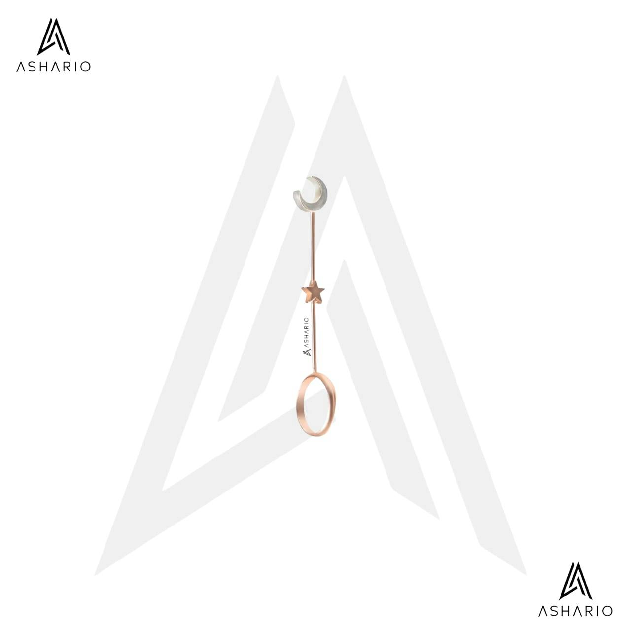 ASHARIO Pre-Roll Ring Holder - Starmoon - Rose Gold