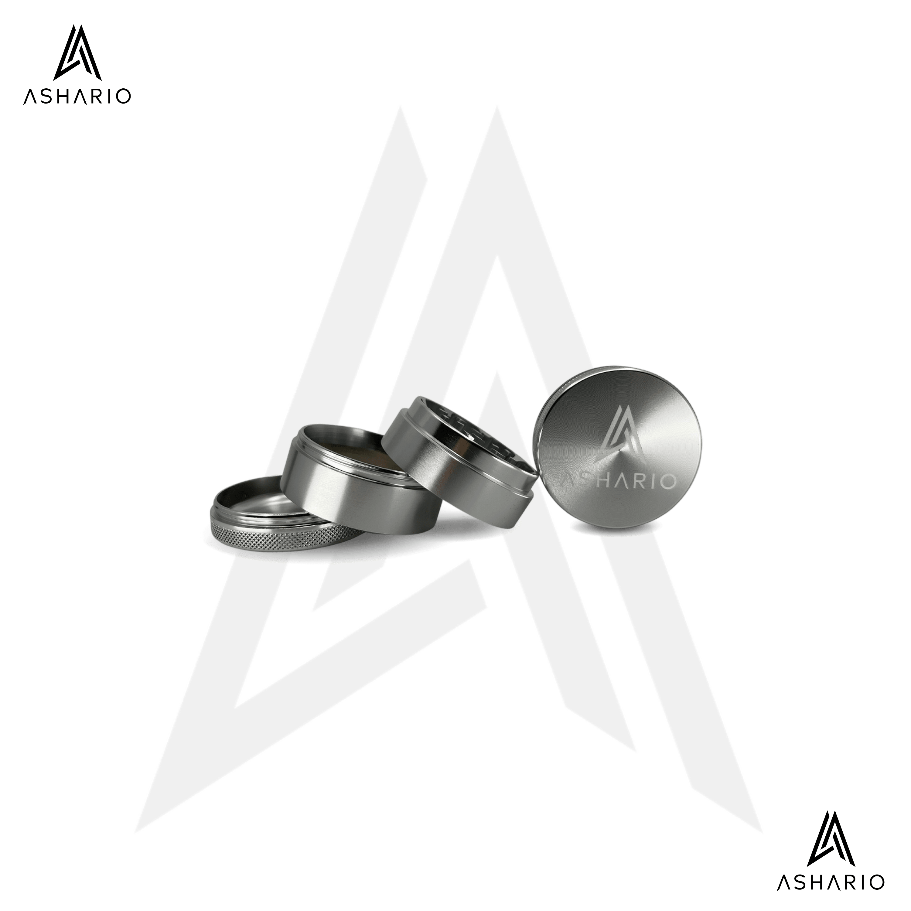 Aluminum Grinder Large 4pc - Silver