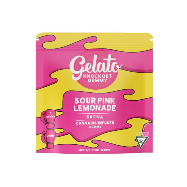 GELATO | SOUR PINK LEMONADE KNOCKOUT | SINGLE GUMMY | 200MG