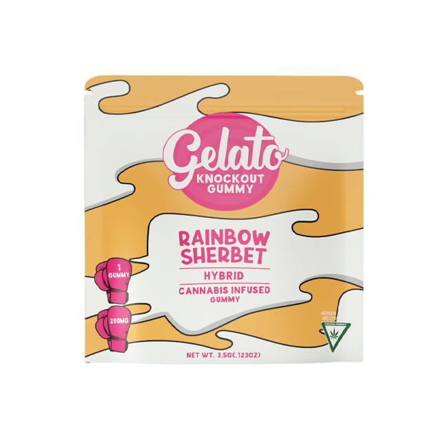GELATO | RAINBOW SHERBET KNOCKOUT | SINGLE GUMMY | 200MG