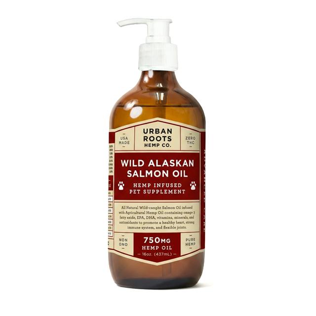 URBAN ROOTS | WILD ALASKAN SALMON OIL HEMP INFUSED ADVANCED PET SUPPLEMENT | 750mg