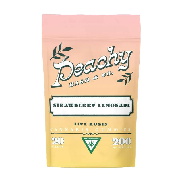 PEACHY HASH & CO. | STRAWBERRY LEMONADE LIVE ROSIN GUMMIES | 200MG