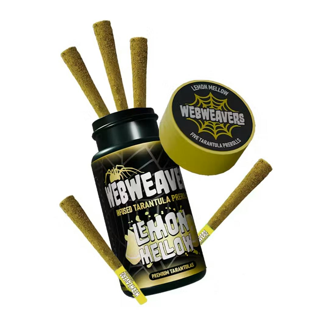 WEBWEAVERS | LEMON MELLOW INFUSED MINI TARANTULAS 0.5G X 5PK | PREROLLS | 2.5G