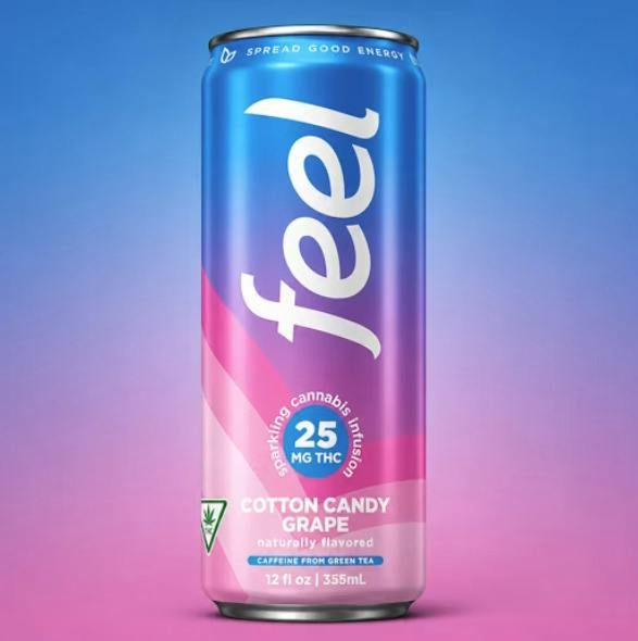 Feel Energy - Cotton Candy Grape 25mg THC/60mg Caffeine - Energy Drink