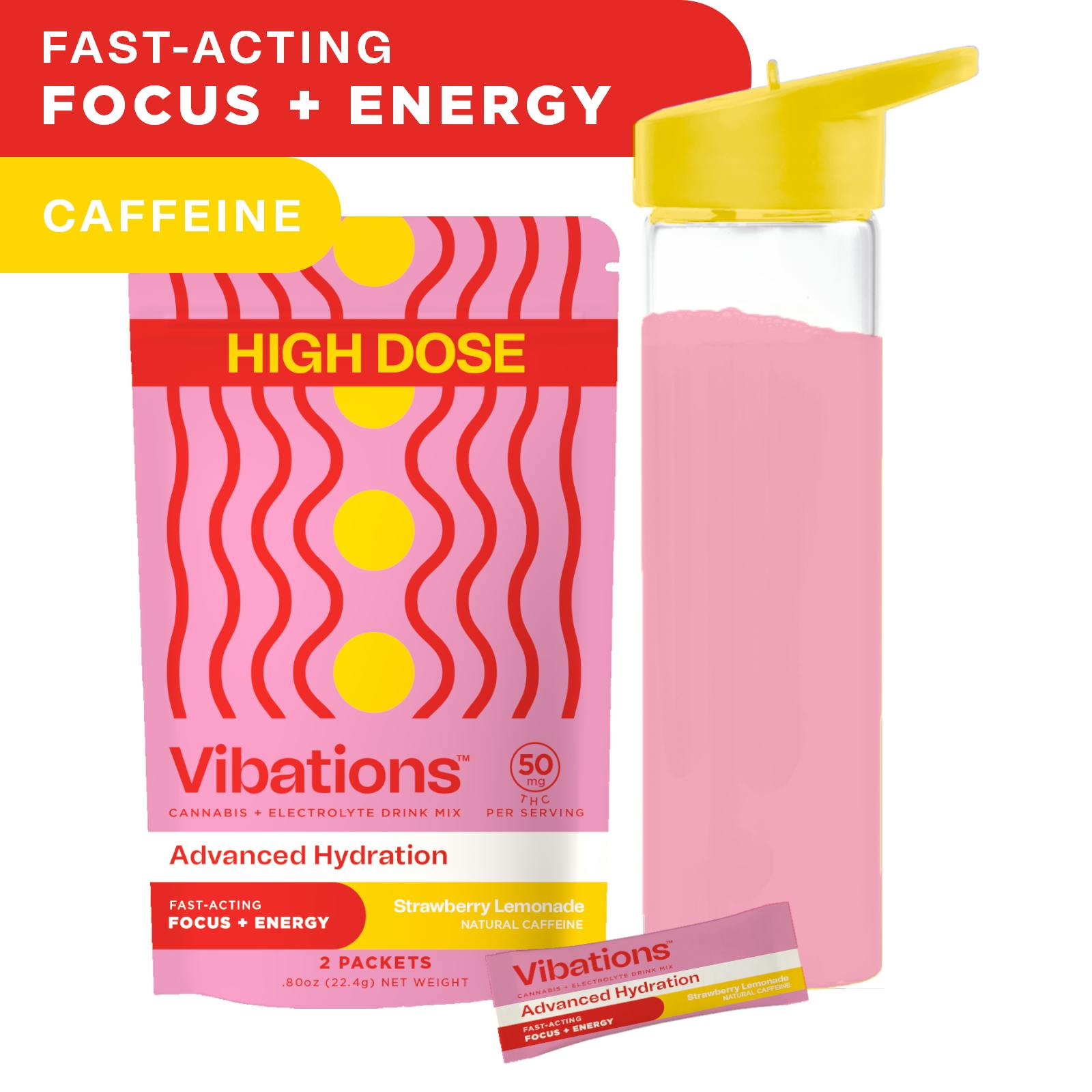 Strawberry Lemonade [2pk] (100mg) | Vibations - Energy Drink Mix