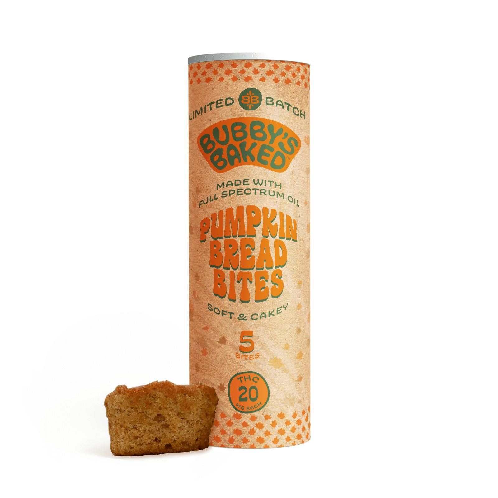 Pumpkin Bread Bites [5pk] (100mg) | Bubby's Baked - Full Spectrum Bites