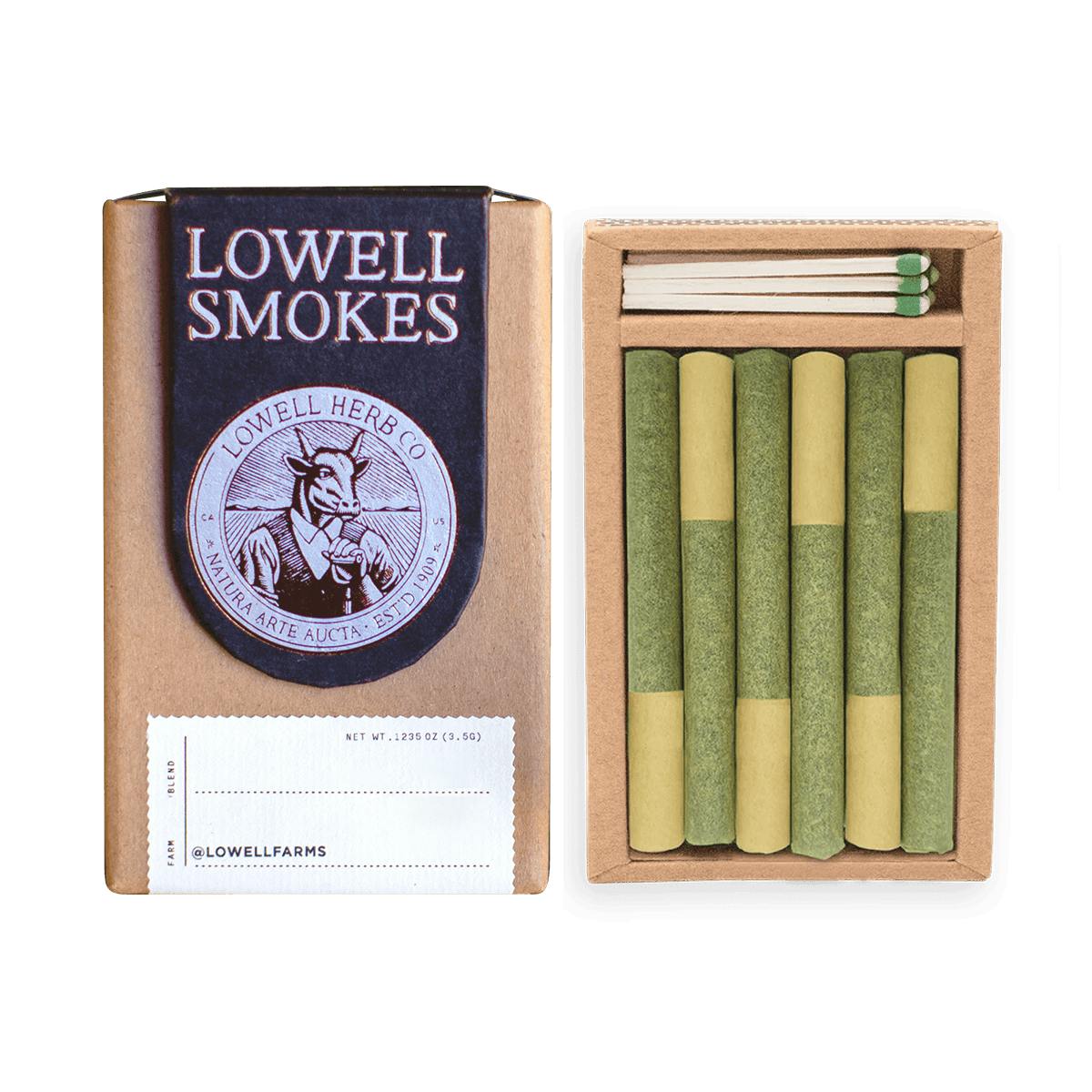 The Happy Hybrid [.6g each / 3.6g total] | Lowell Herb Co - 6 Pack Smokes