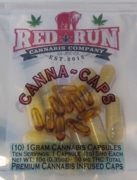 Edible - Capsules - Canna Caps 100mg by Red Run - Hybrid - 7035