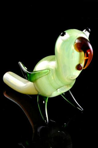 Gear - Silver Fumed Glass Parrot Pipe