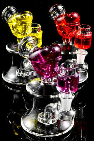 Gear - Small Fluid Filled Plumber Glass on Glass Water Pipe with Showerhead Perc