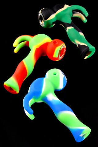 Gear - Multicolor Silicone Hammer Pipe with Glass Bowl