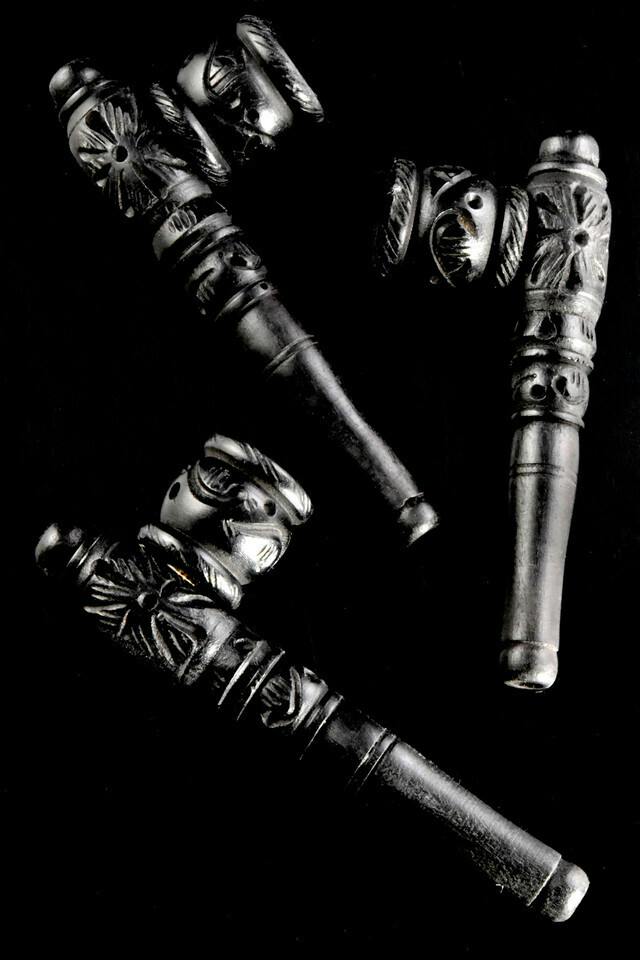 Gear - Carved Black Rosewood Pipe