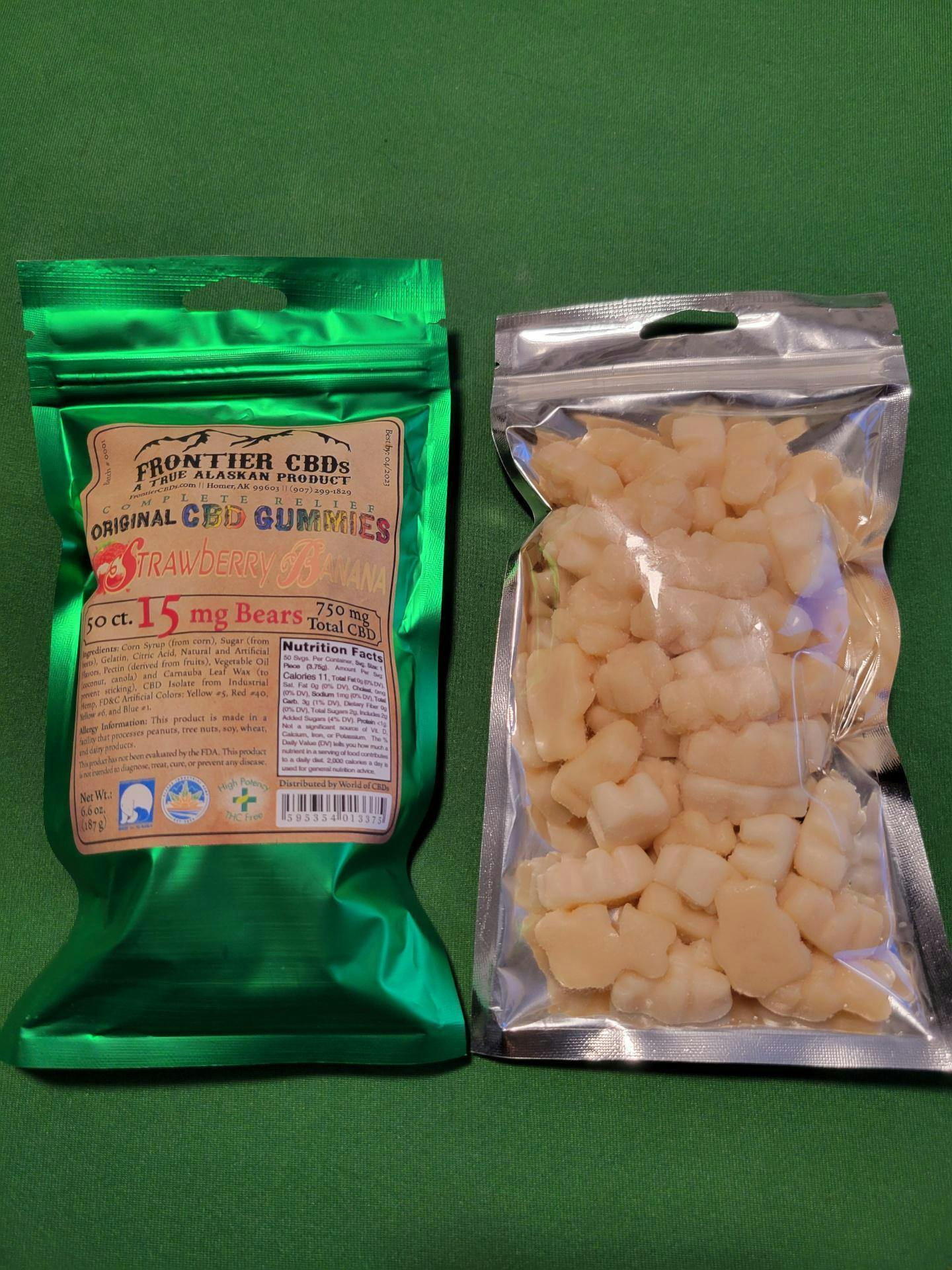 CBD - Edible - 50pc Gummies 15mg (750mg) by Frontier CBDs