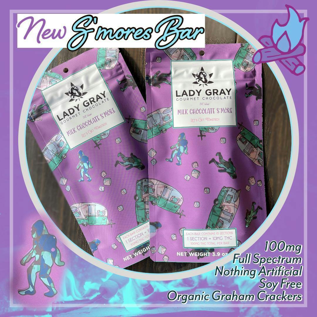 Edible - Chocolate - S'mores Bar 100mg by Lady Gray - Hybrid - 9665
