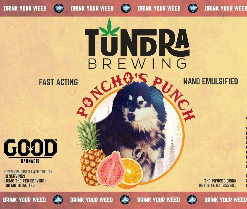 Edible - Drink - Poncho's Punch Nano Emulsified Spritzer 100mg by Tundra Brewing - Hybrid - 3515