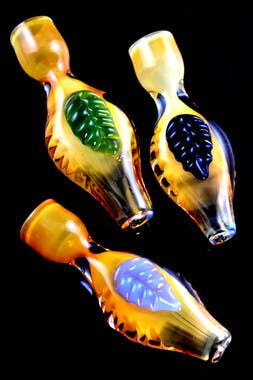 Gear - $6.99 - 3.5" Gold Fume Color Changing Leaf Glass Chillum