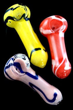 Gear - $4.99 - 2.75" Mini Stripped Frit Glass Pipe