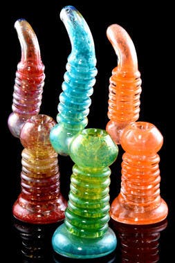 Gear - $39.99 - 7.5" Large Colorful Frit Glass Ring Sherlock Bubbler