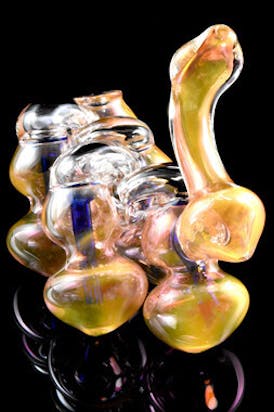 Gear - $114.99 - 7" Multi Chamber Sherlock Gold Fumed Glass Bubbler