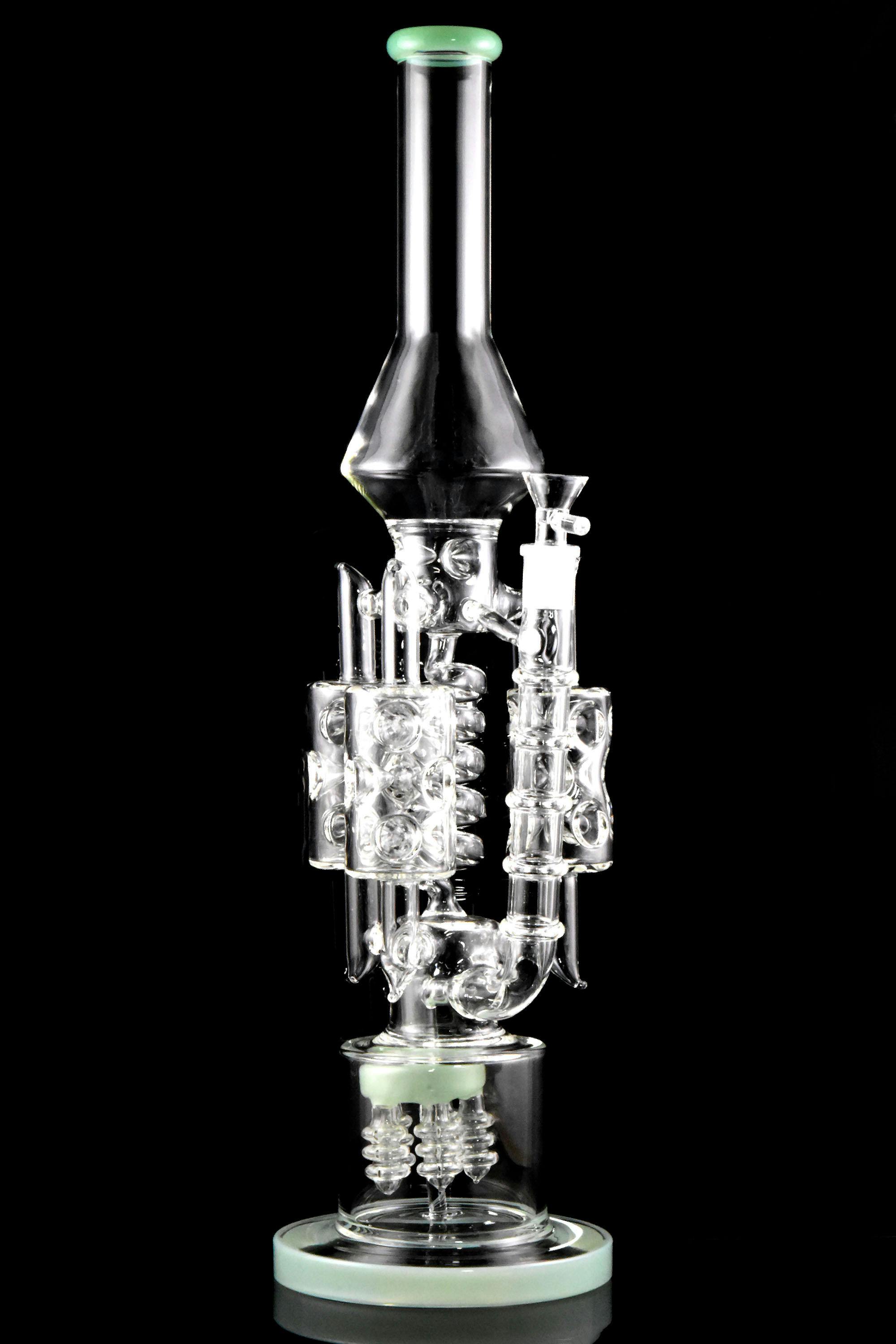 Gear - $149.99 - " The Goliath" 20" Large Glass Spiral Recycler Water Pipe With Showerhead Tree Perc