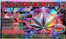 Pre-Roll - Terp Infused - Strawberry Ice Cream Cookie Baller Joint 1g by Red Run - 165.85mg - Ter...