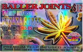 Pre-Roll - Terp Infused - Banana Runtz Baller Joint 1g by Red Run - 165.85mg - Terps 8% - 6144