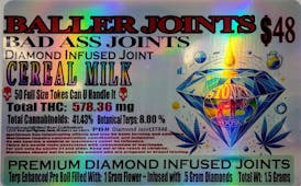 Pre-Roll - Infused - Cereal Milk Diamond Baller Joint 1.5g by Red Run - 578.36mg - Terps 8% - Hyb...