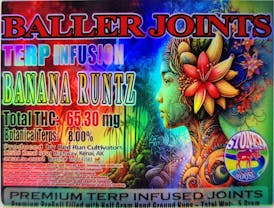 Pre-Roll - Terp Infused - Banana Runtz Baller Joint .5g by Red Run - 65.30mg - Terps 8% - 7014