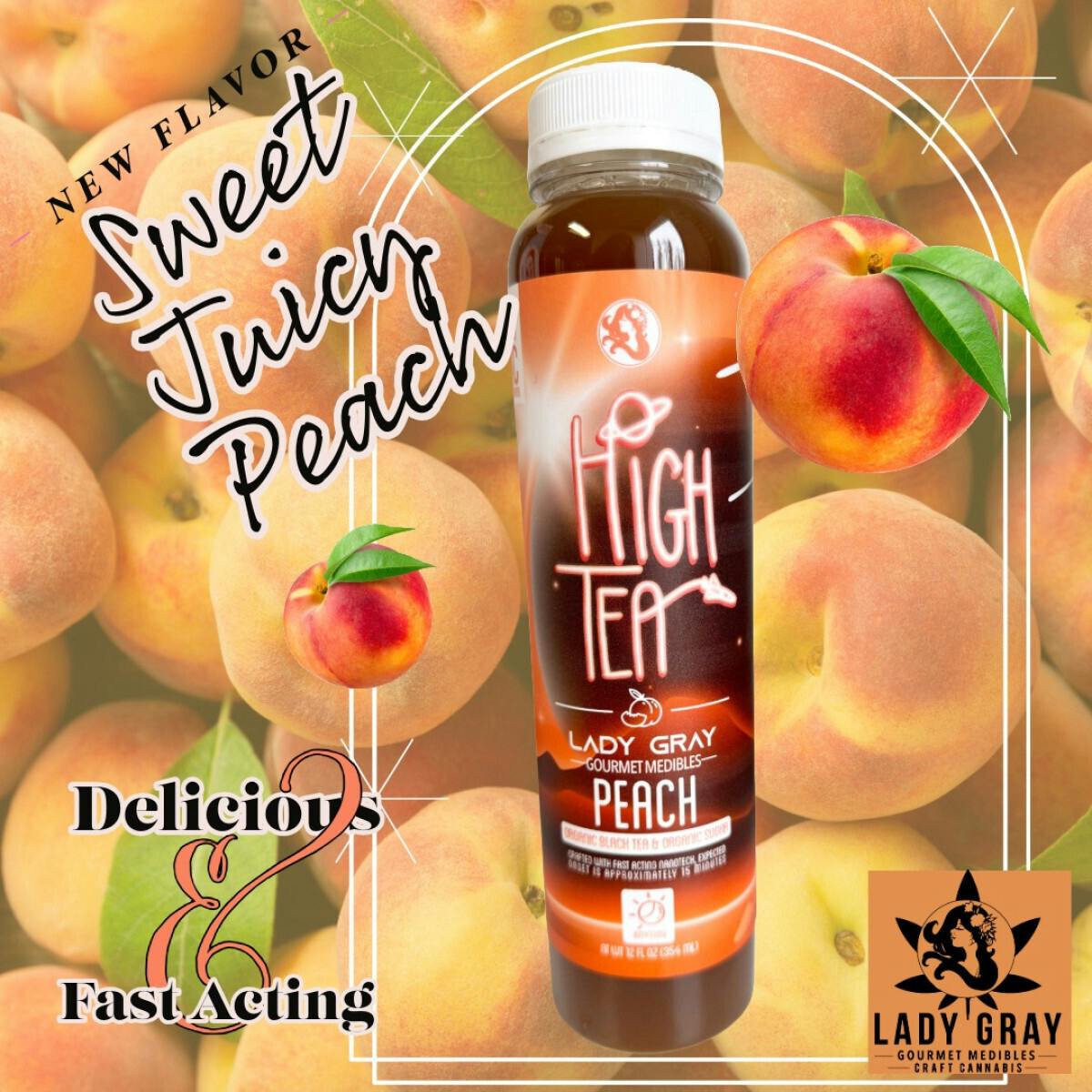 Edible - Drink - Peach High Tea 50mg By Lady Gray - Hybrid - 6094