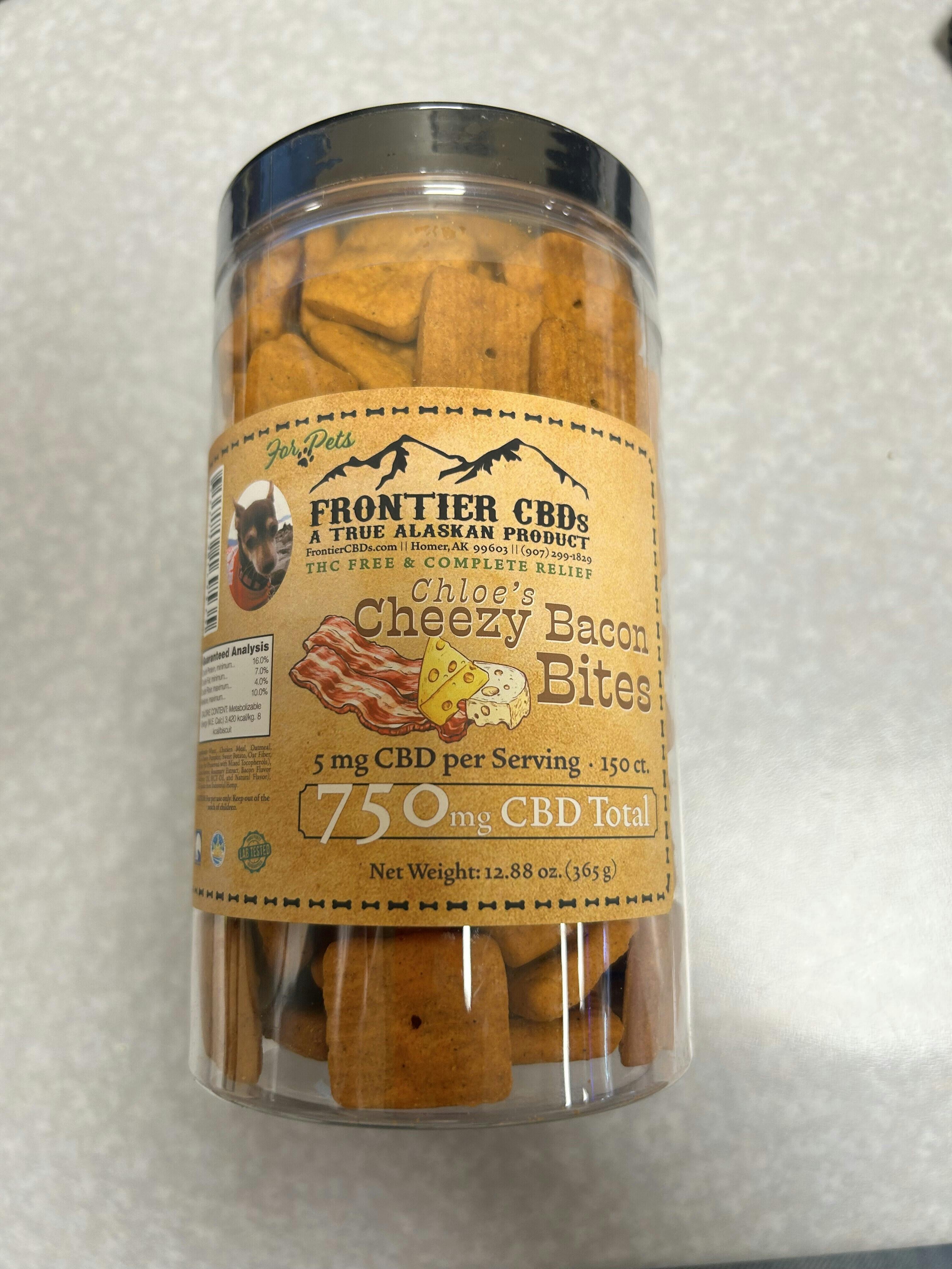 CBD - Pet Treats - $39.99 Chloe's Cheezy Bacon Bites 150ct 5mg - 750mg total by Frontier CBD