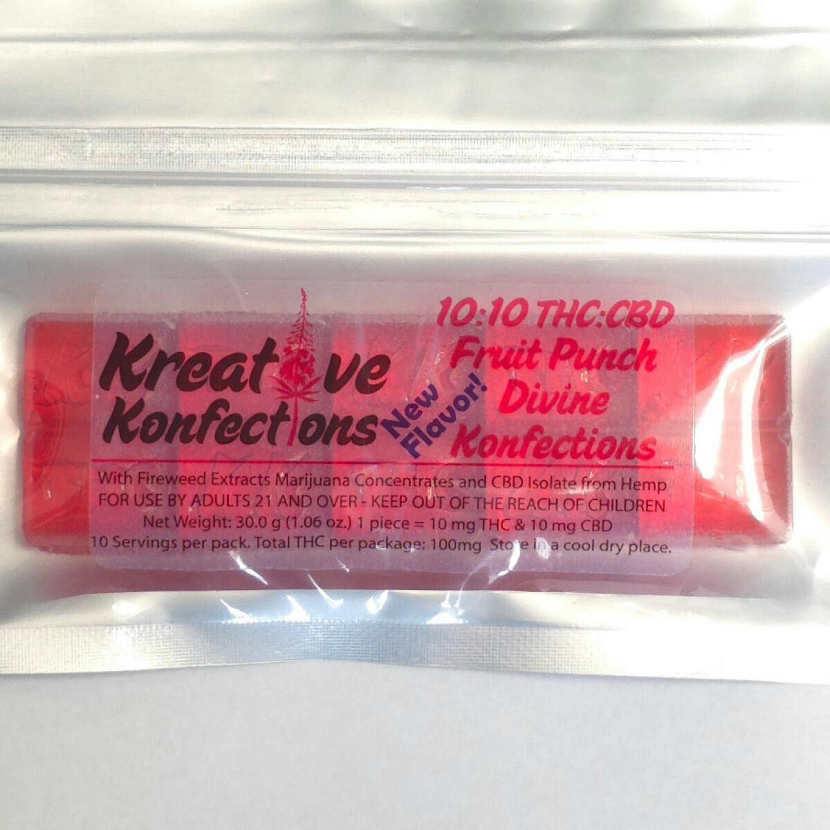 Edible - Candy - Fruit Punch 100mg Divine Hard Candy by Kreative Konfections - 1:1:1 THC|CBD|CBN ...