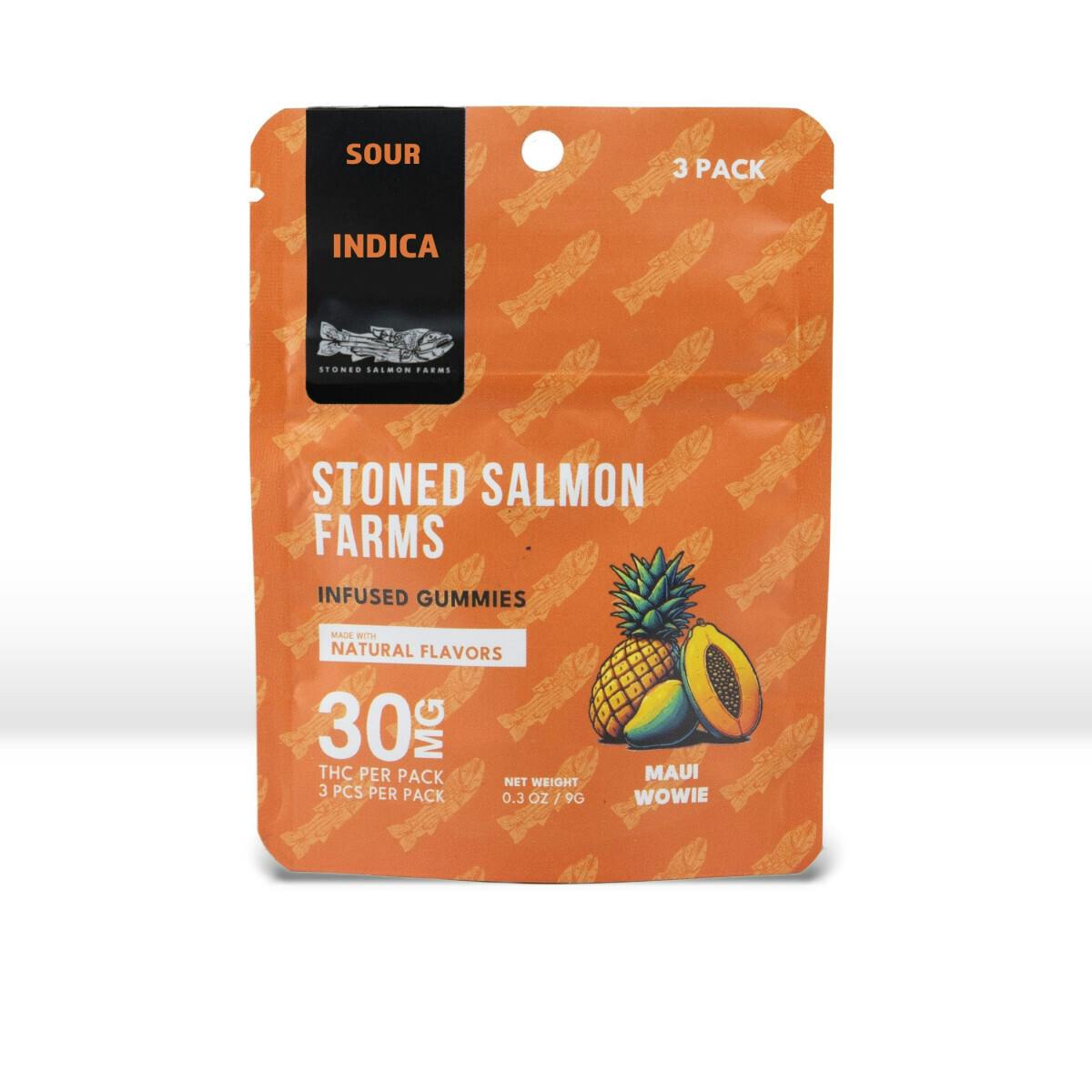 Edible - Gummies - Sour Maui Wowie 30mg by Stoned Salmon Farms - Indica - 3999