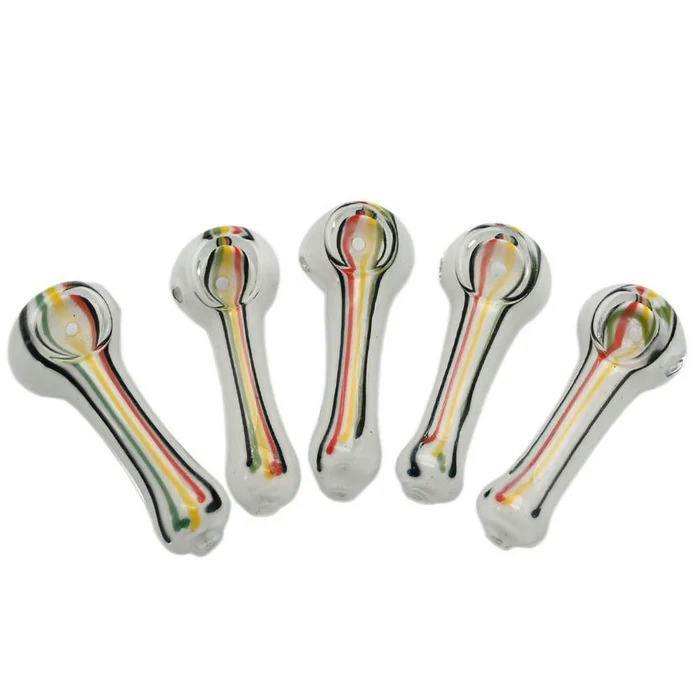 Gear - $6.99 3" White Rasta Line Spoon Hand Pipe