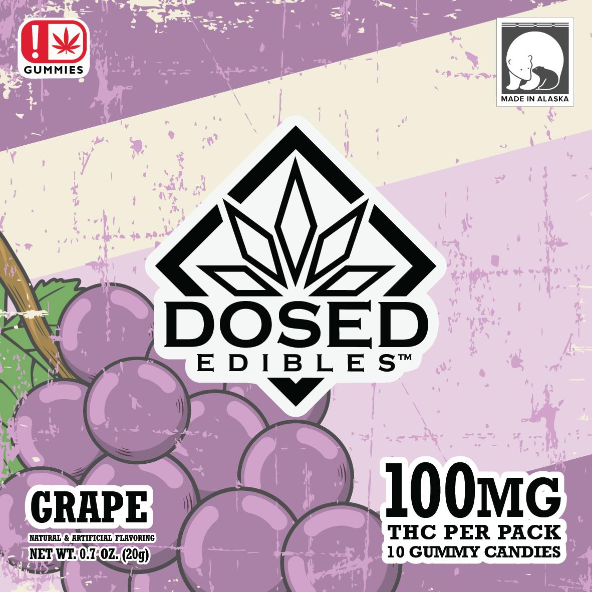 Edibles - Gummies - Grape 100mg by Dosed - Hybrid - 8179