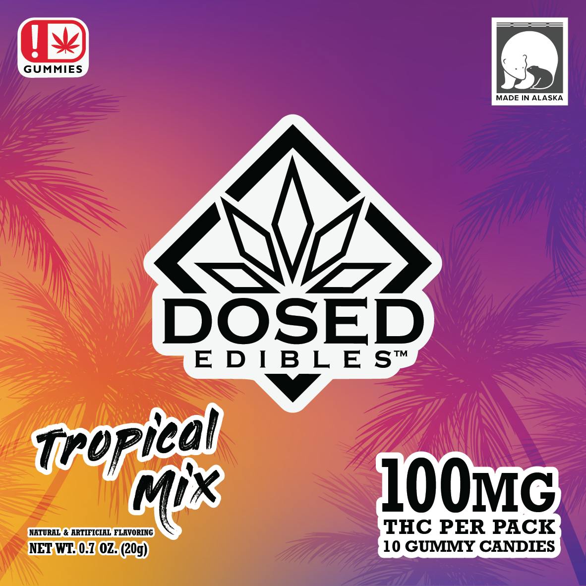 Edibles - Gummies - Tropical 100mg by Dosed - Hybrid - 8190