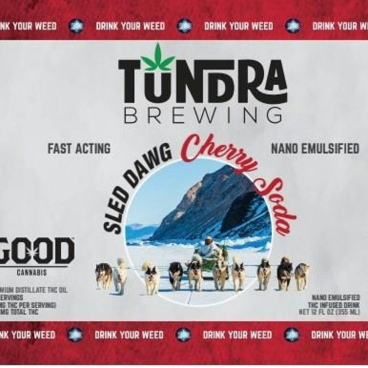 Edible - Drink - Sled Dawg Cherry Nano Emulsified Spritzer 100mg by Tundra Brewing - Hybrid - 3518