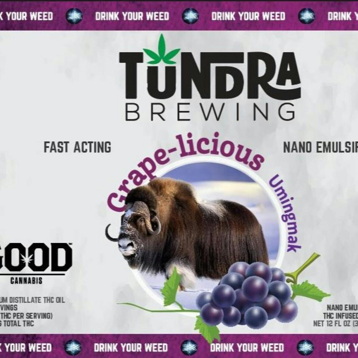 Edible - Drink - Grapelicious Nano Emulsified Spritzer 100mg by Tundra Brewing - Hybrid - 3520