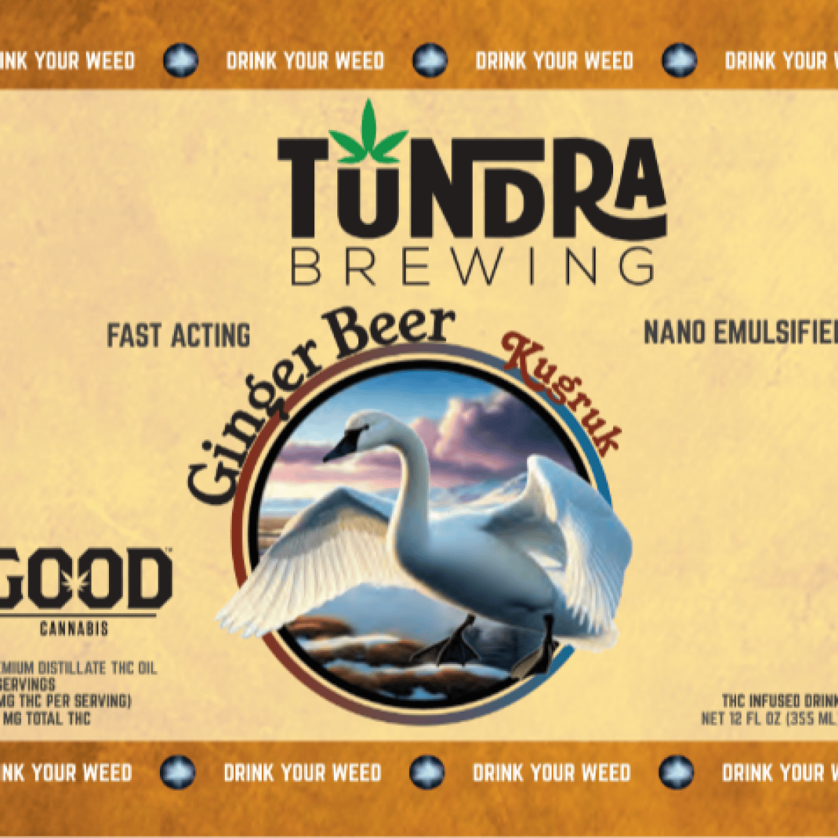 Edible - Drink - Ginger Beer Nano Emulsified Spritzer 100mg by Tundra Brewing - Hybrid - 7990