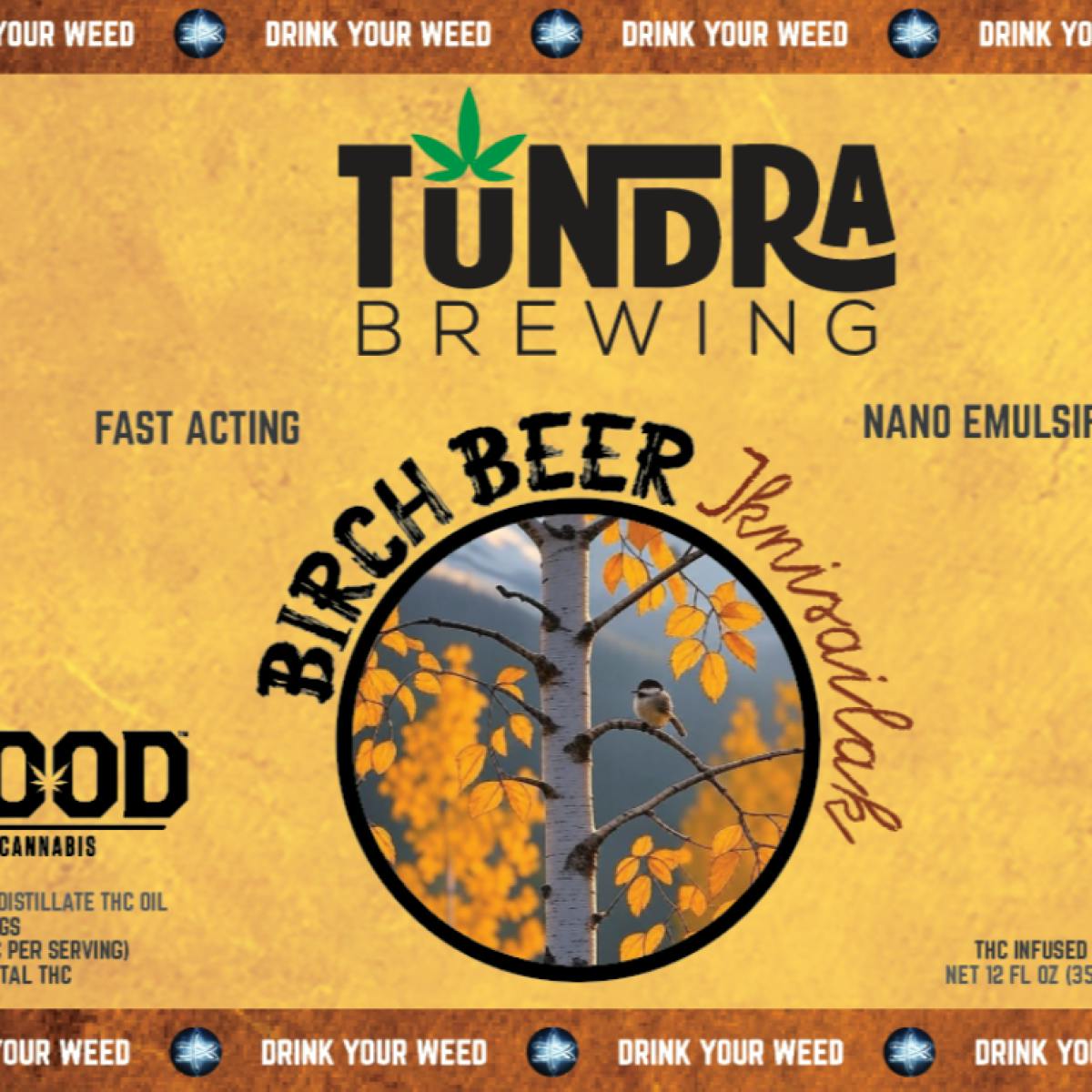 Edible - Drink - Birch Beer Nano Emulsified Spritzer 100mg by Tundra Brewing - Hybrid - 7993