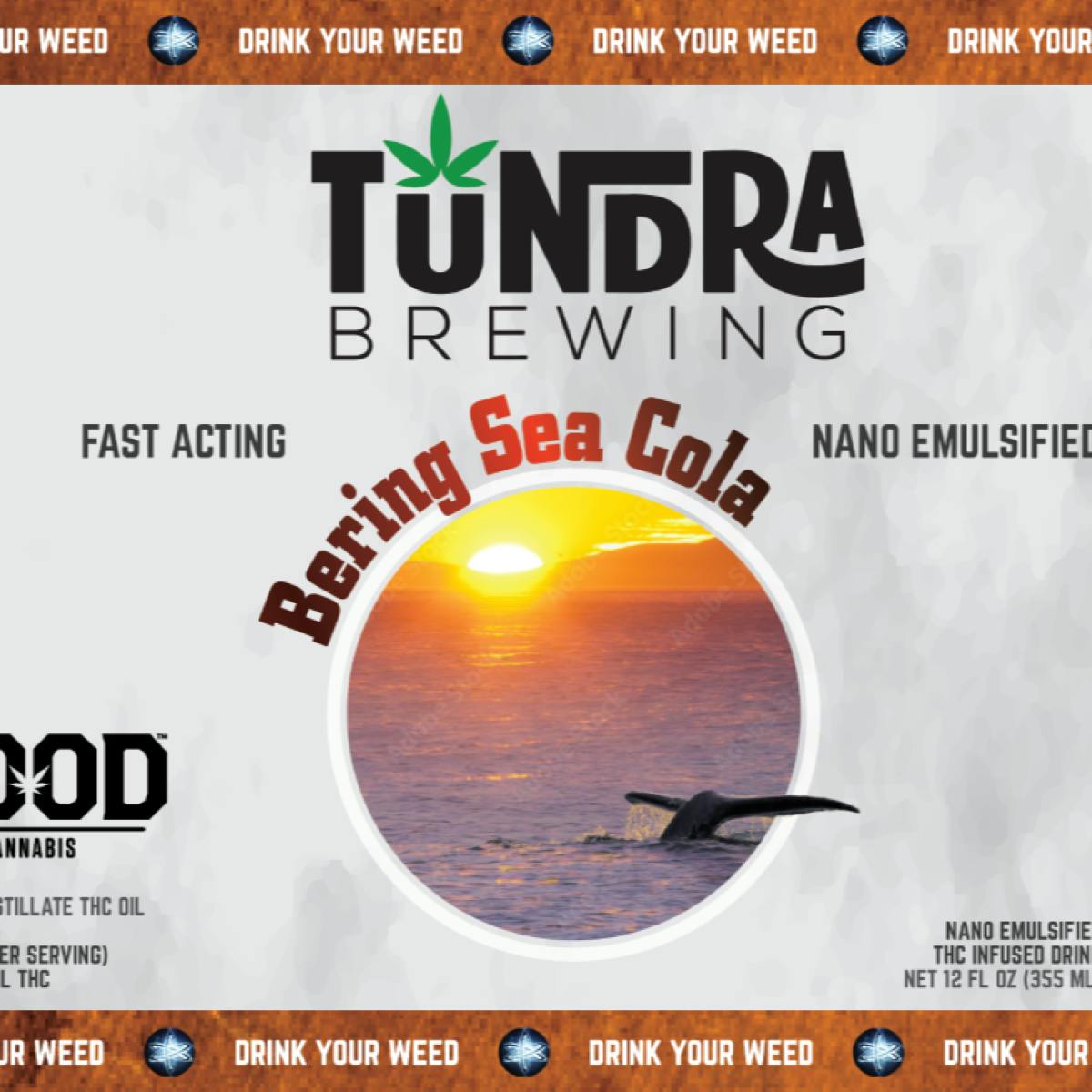 Edible - Drink - Bering Sea Cola Nano Emulsified Spritzer 100mg by Tundra Brewing - Hybrid - 3512