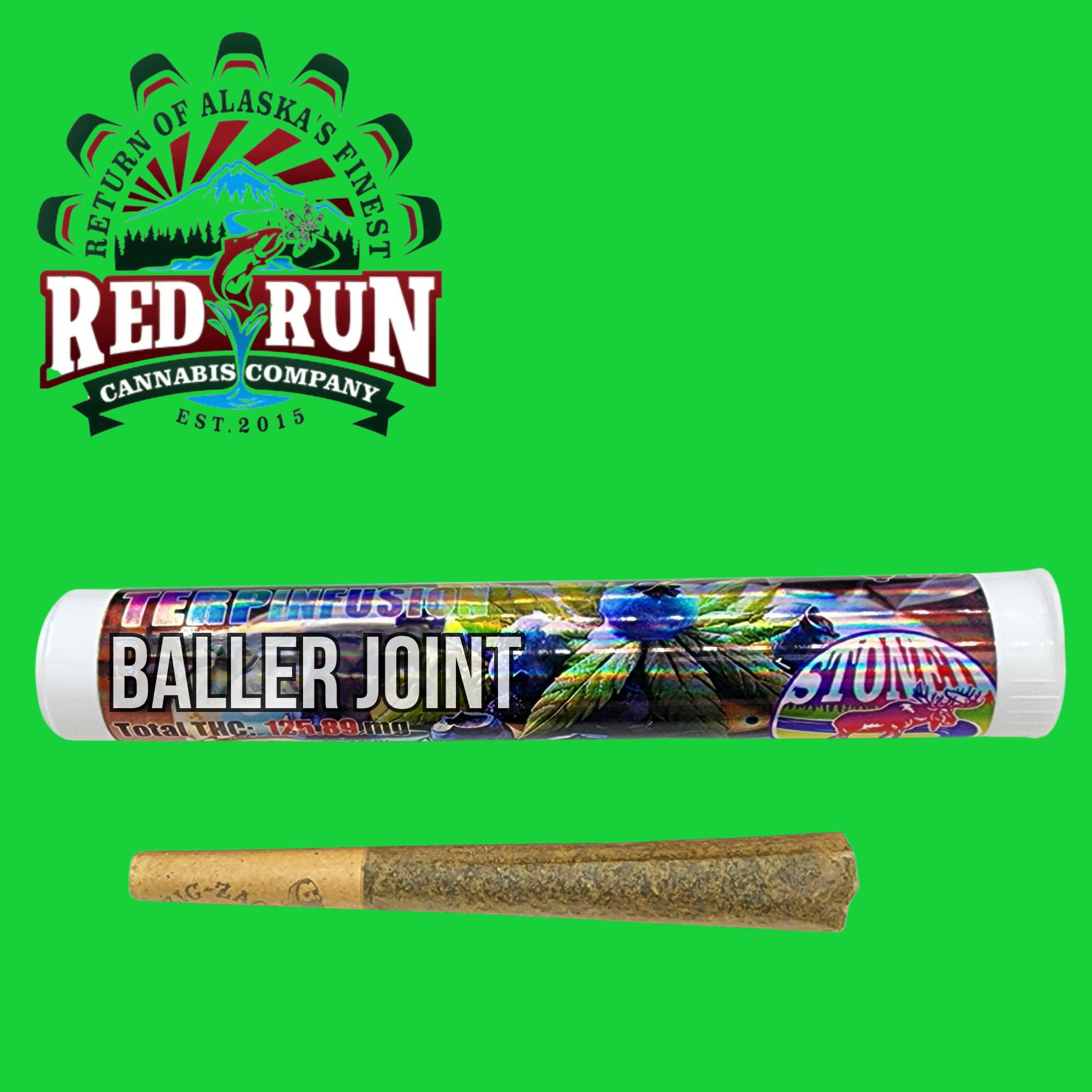 Pre-Roll - Terp Infused - Mango Baller Joint 1g by Red Run 149.36mg - Terps 8% - Hybrid - 3874