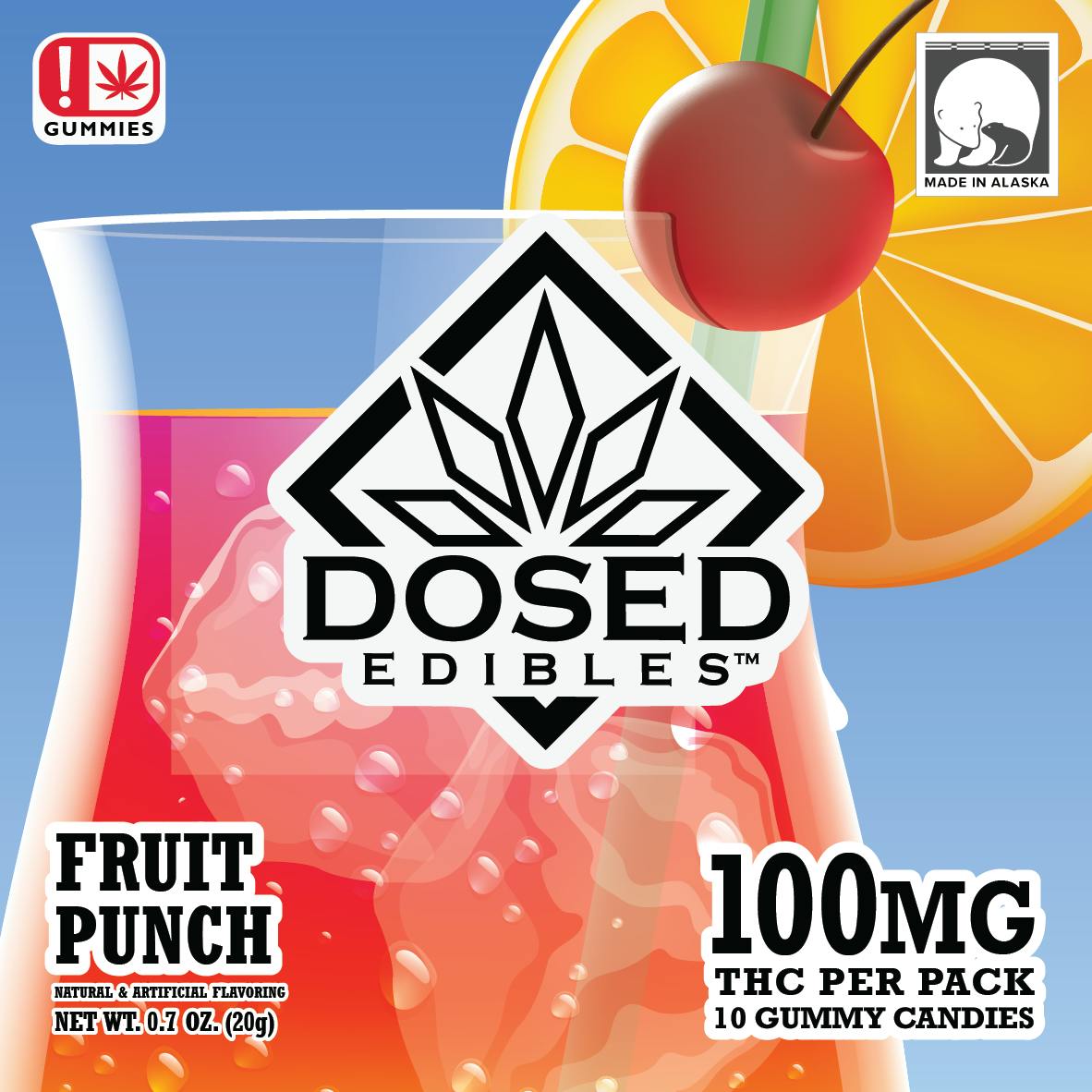 Edibles - Gummies - Fruit Punch 100mg by Dosed - Hybrid - 8178
