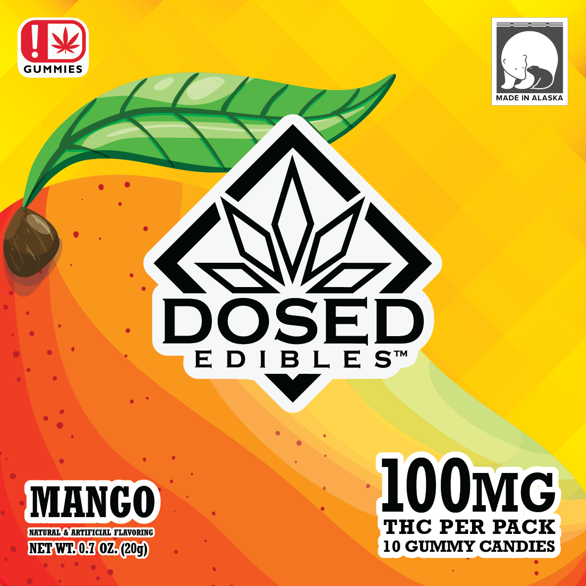 Edibles - Gummies - Mango 100mg by Dosed - Hybrid - 8182