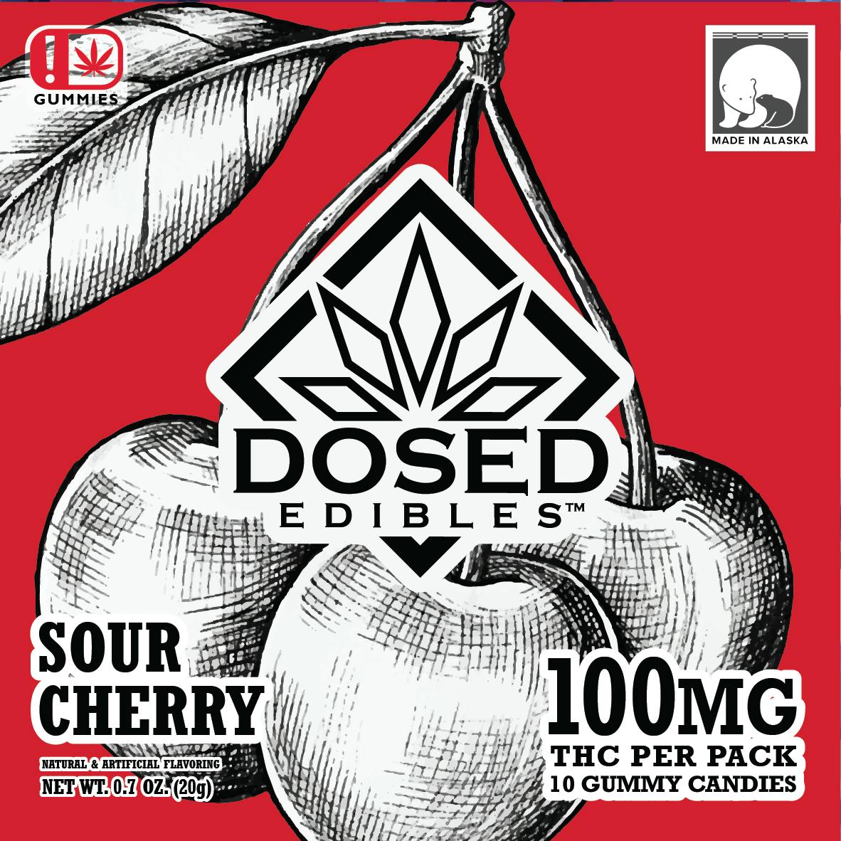Edibles - Gummies - Sour Cherry 100mg by Dosed - Hybrid - 8188
